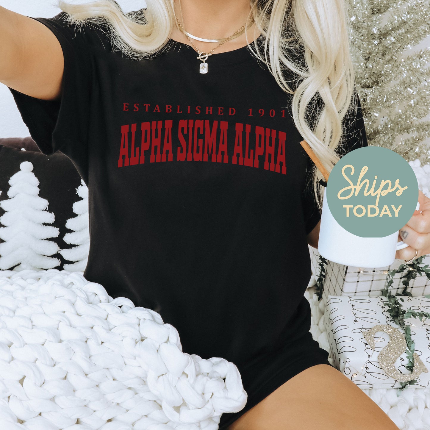 Alpha Sigma Alpha Bold Letters Sorority T-shirt _ 35126g
