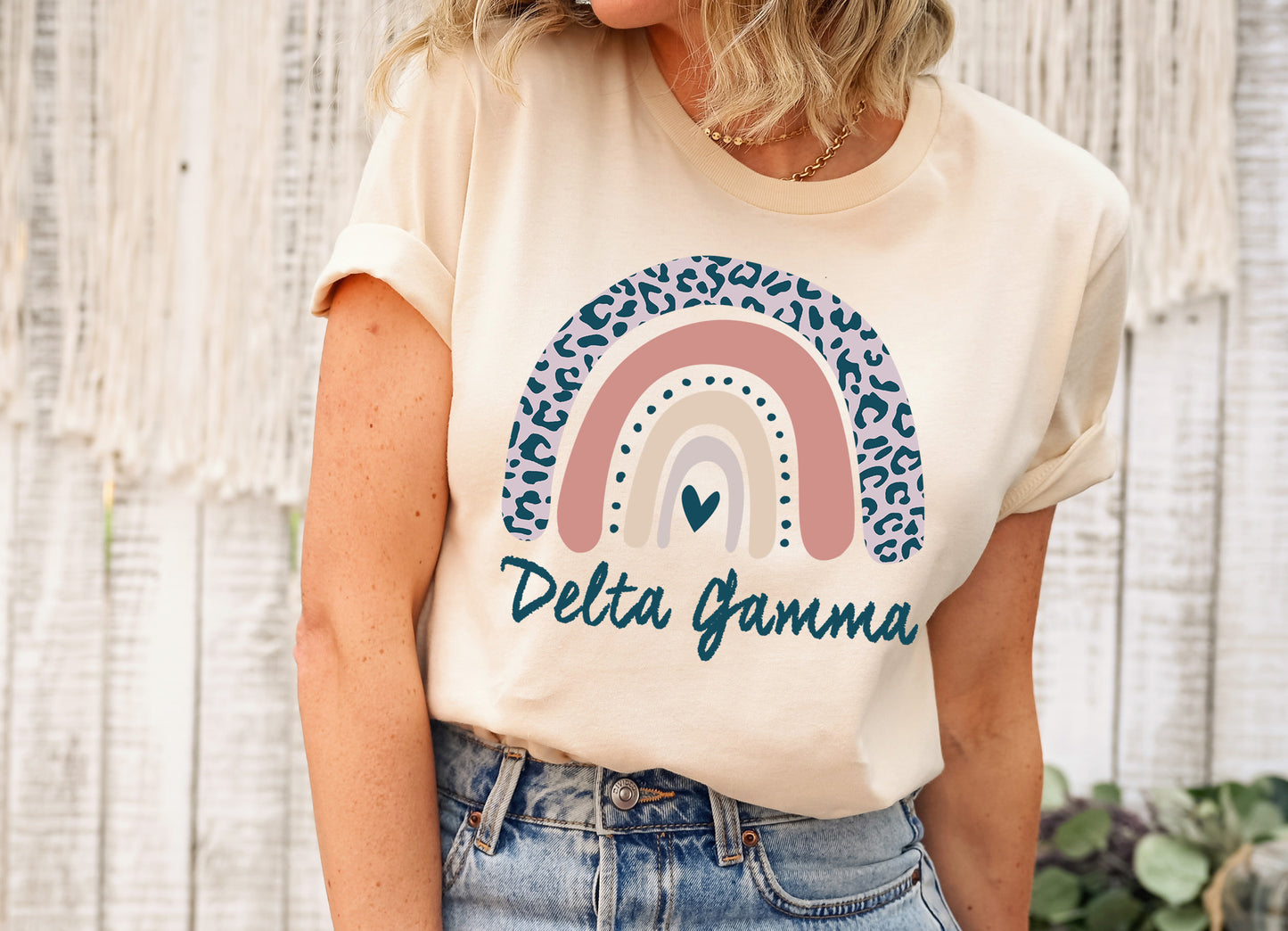 Delta Gamma Greek Rainbow Sorority T-shirt _ 2744g