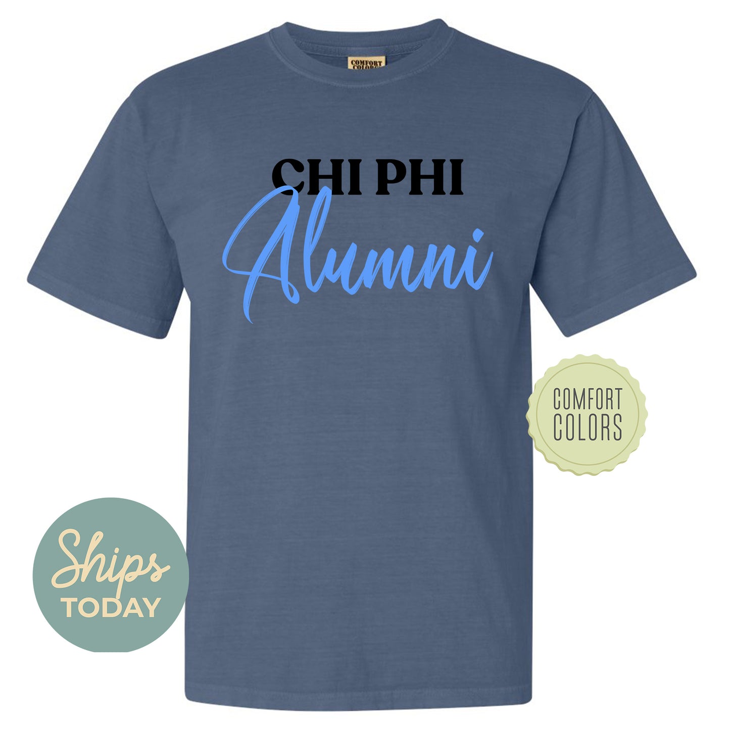 Chi Phi Alumni Comfort Colors Fraternity T-shirt _ 30765g