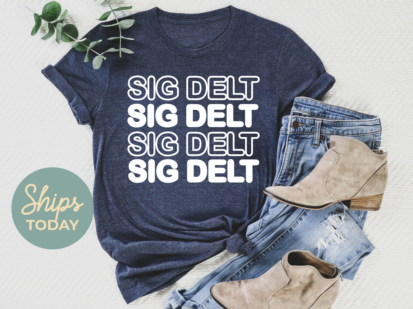 Sigma Delta Tau Bold Bubble Letter Sorority T-shirt _ 2233g