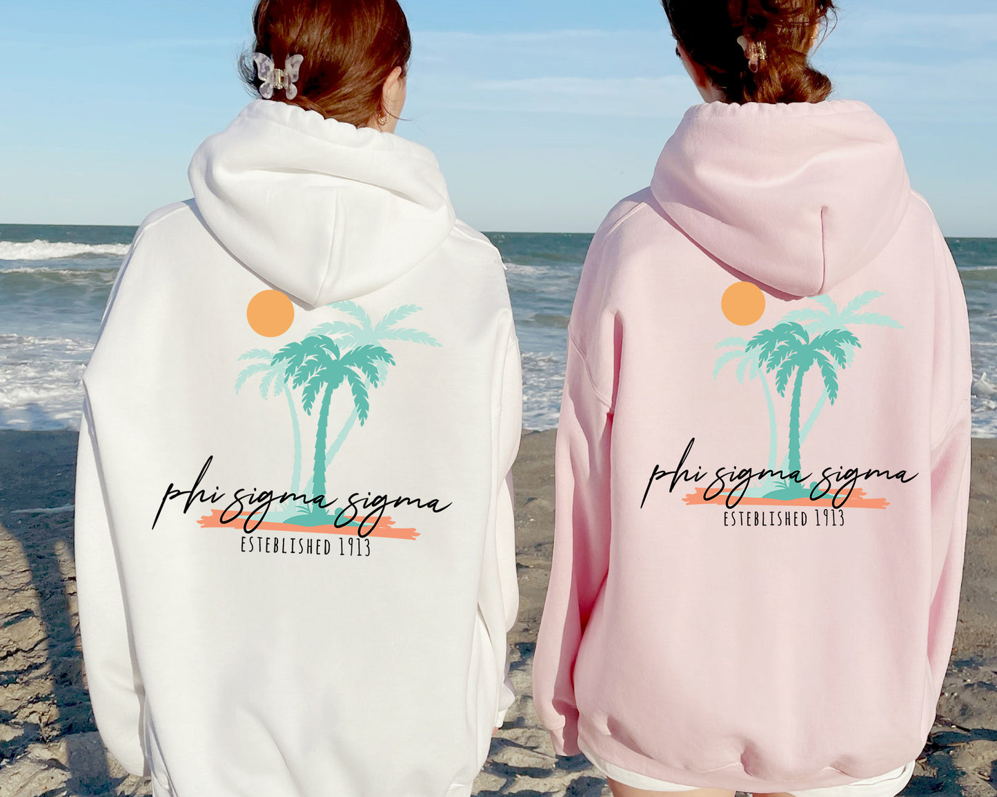 Phi Sigma Sigma Island Sisterhood Sorority Hoodie _ 33578g