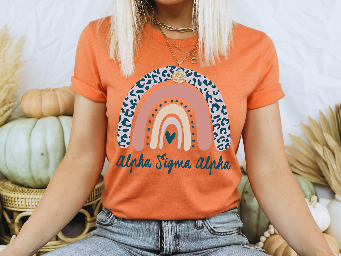 Alpha Sigma Alpha Greek Rainbow Sorority T-shirt _ 2739g