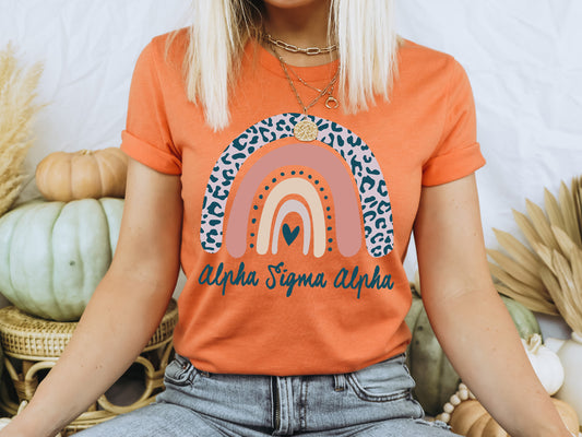Alpha Sigma Alpha Greek Rainbow Sorority T-shirt _ 2739g