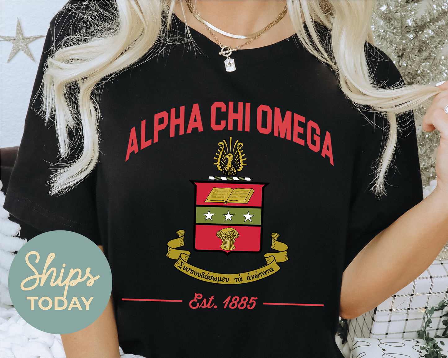 Alpha Chi Omega Loyalty Crest Sorority T-shirt _ 4420g
