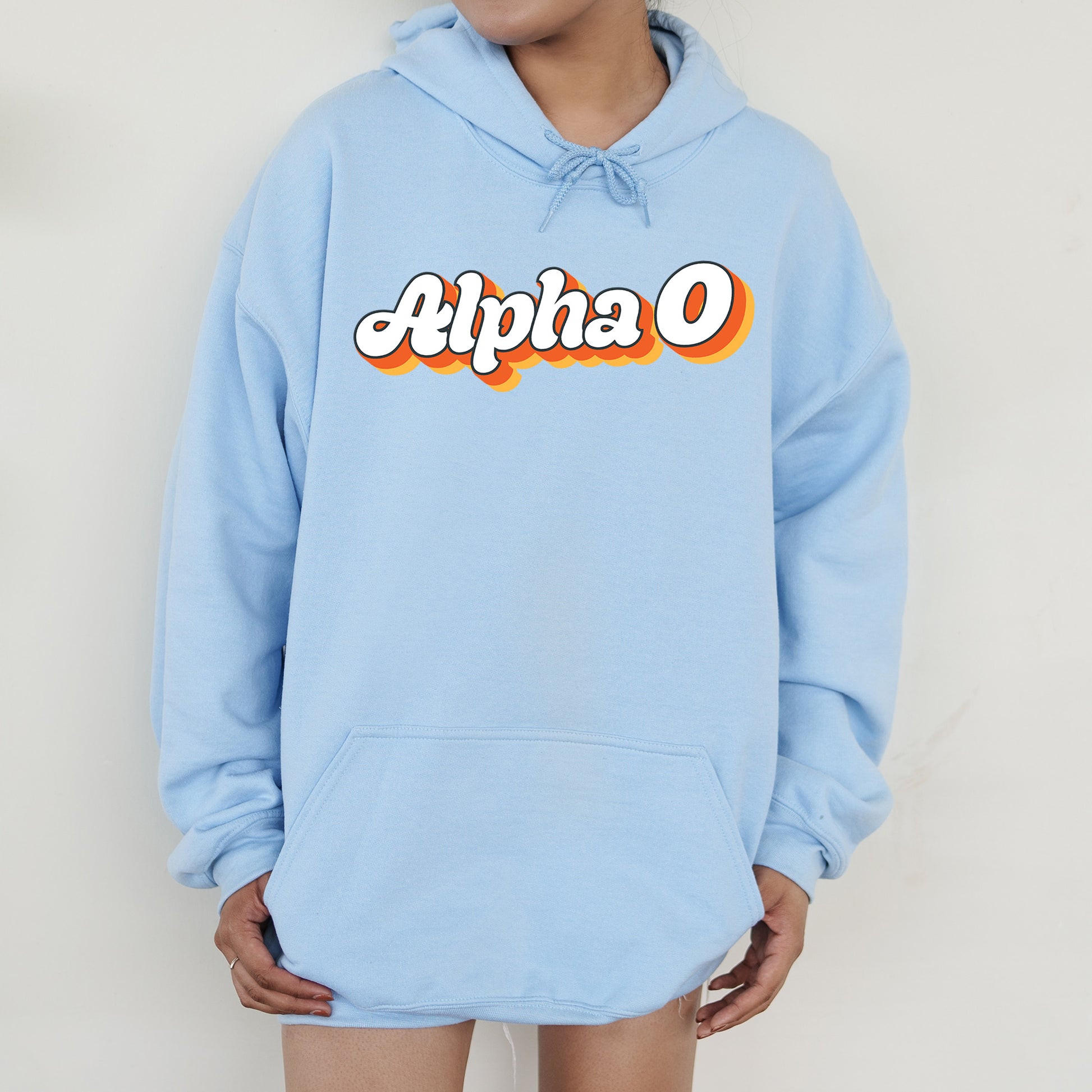 a person wearing a blue hoodie with the word aphaso printed on it