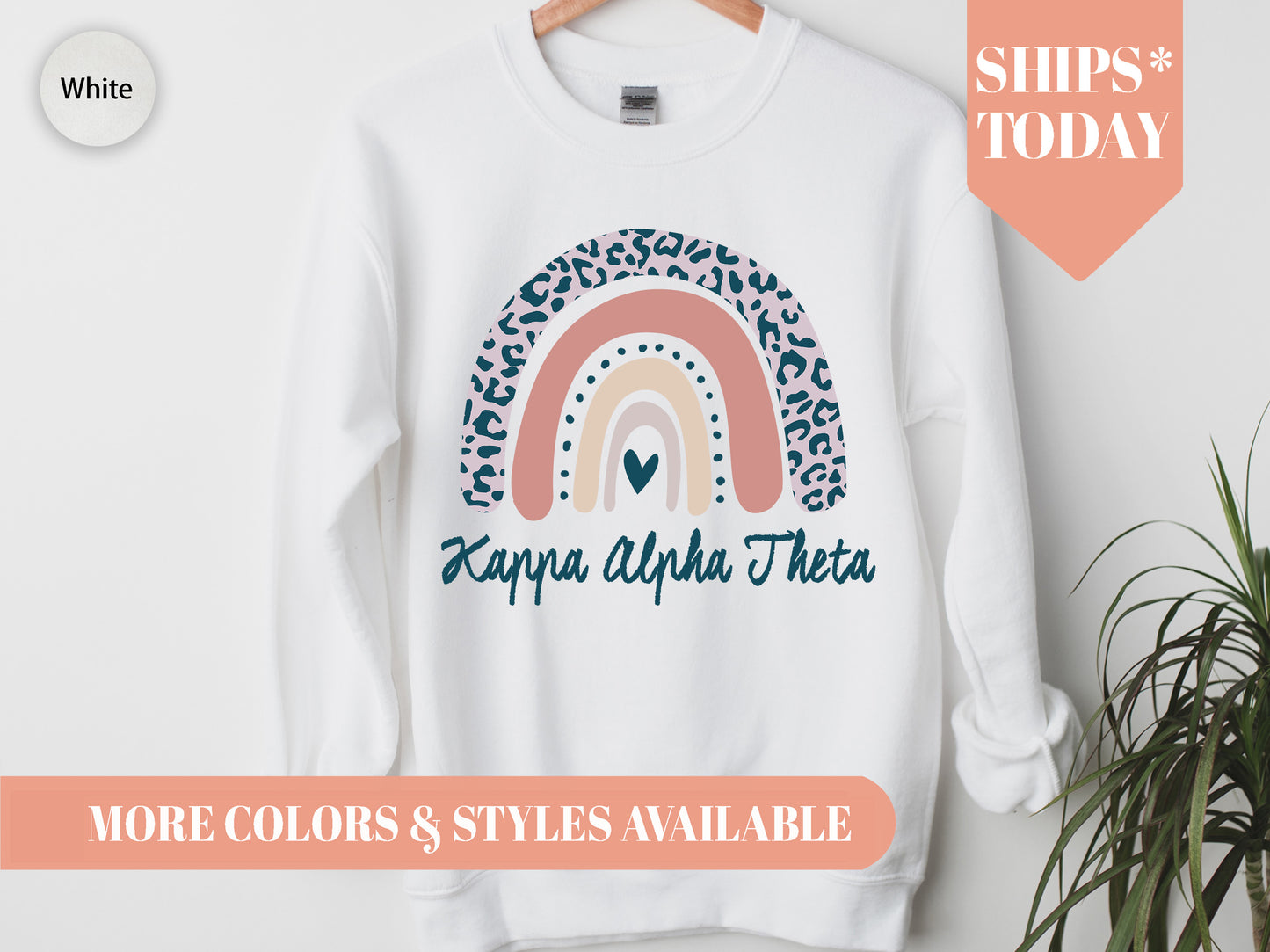 Kappa Alpha Theta Greek Rainbow Sorority Sweatshirt _ 2748g