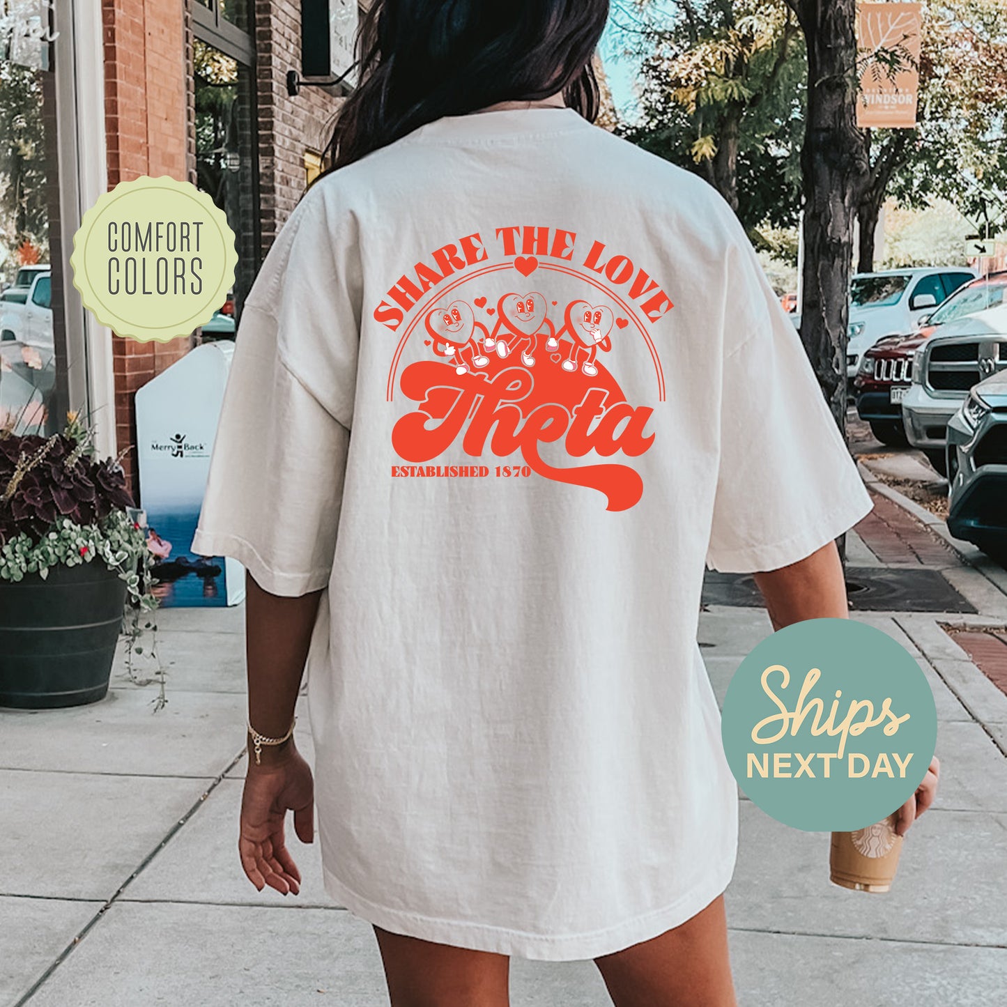 Kappa Alpha Theta Share the Love Comfort Colors Sorority T-shirt _ 33247g