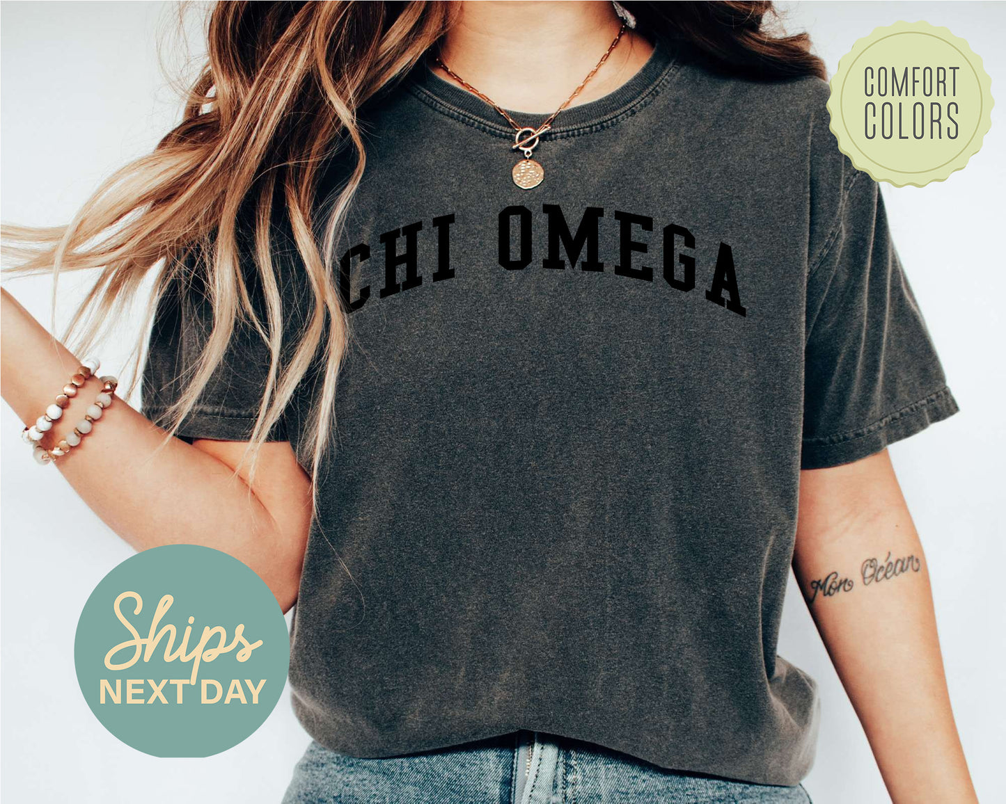 Chi Omega Just Bold Comfort Colors Sorority T-shirt _ 2378g