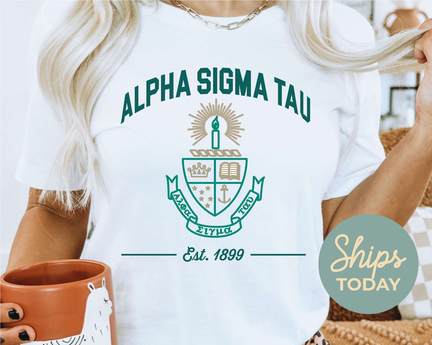 Alpha Sigma Tau Loyalty Crest Sorority T-shirt _ 4427g