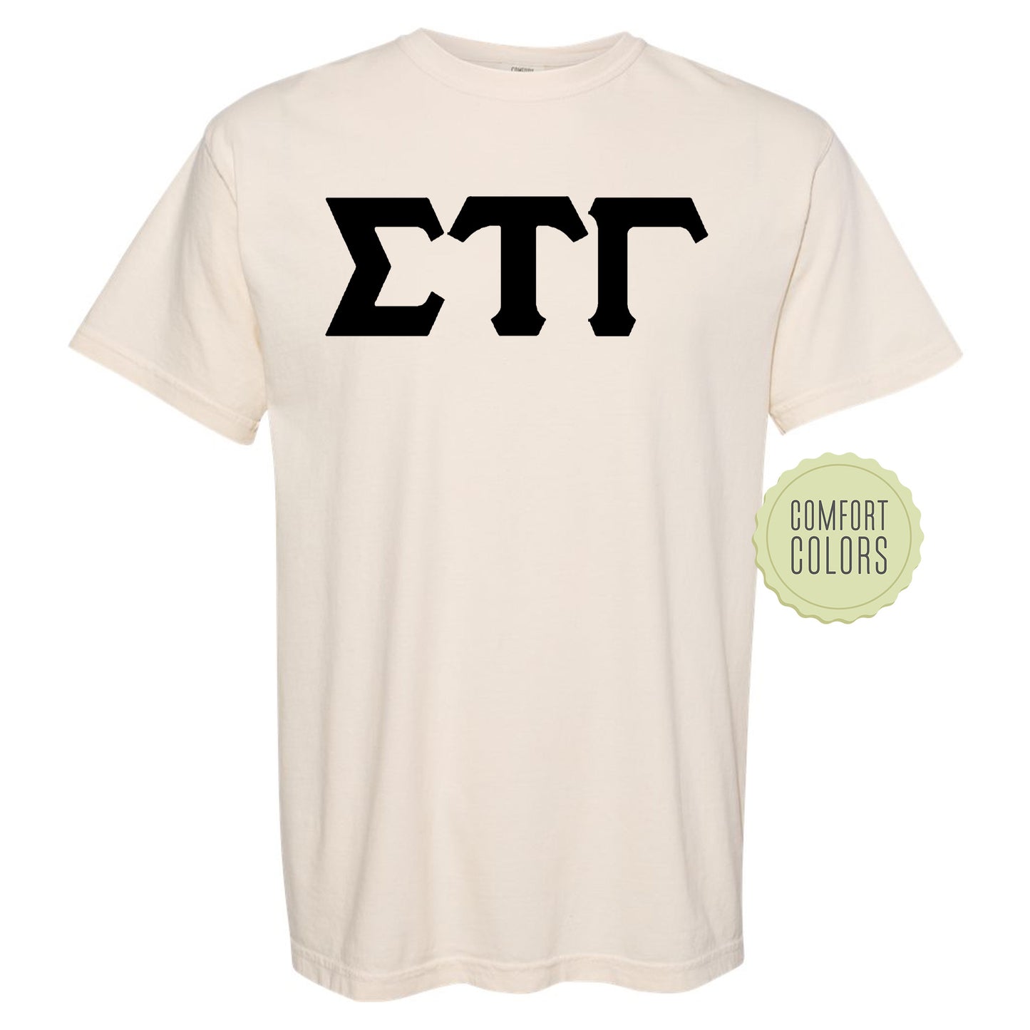 Sigma Tau Gamma Black Letters Comfort Colors Farternity T-shirt _ 34933g