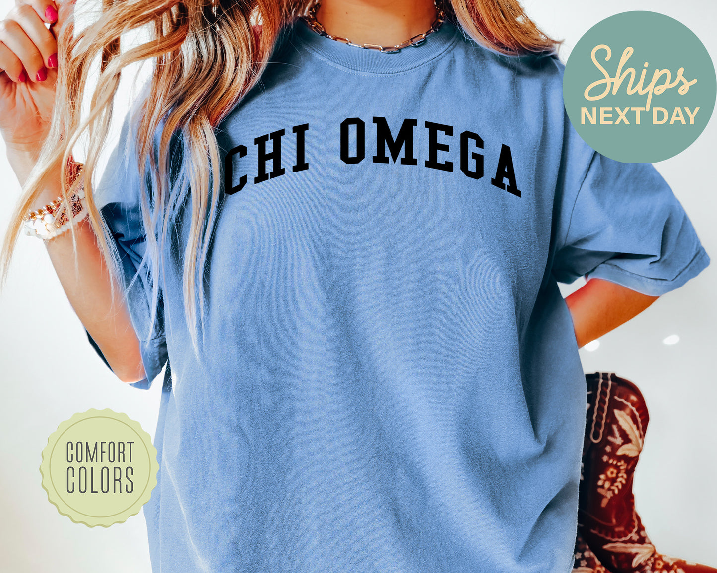 Chi Omega Just Bold Comfort Colors Sorority T-shirt _ 2378g