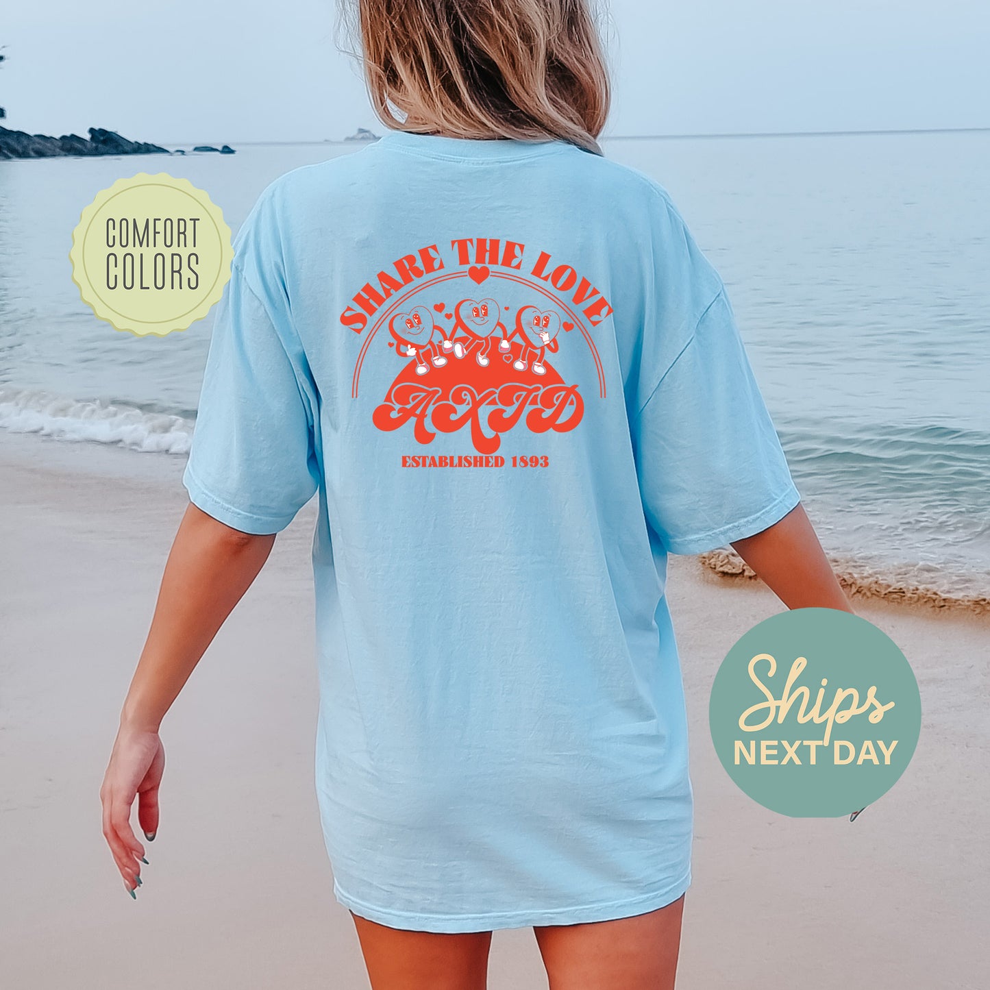 Alpha Xi Delta Share the Love Comfort Colors Sorority T-shirt _ 33240g