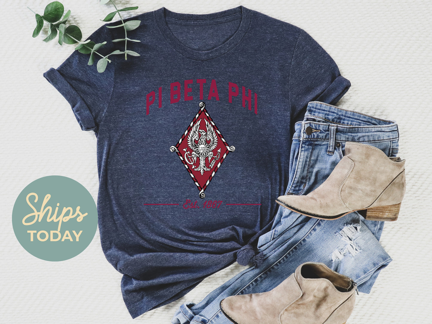 Pi Beta Phi Loyalty Crest Sorority T-shirt _ 4440g