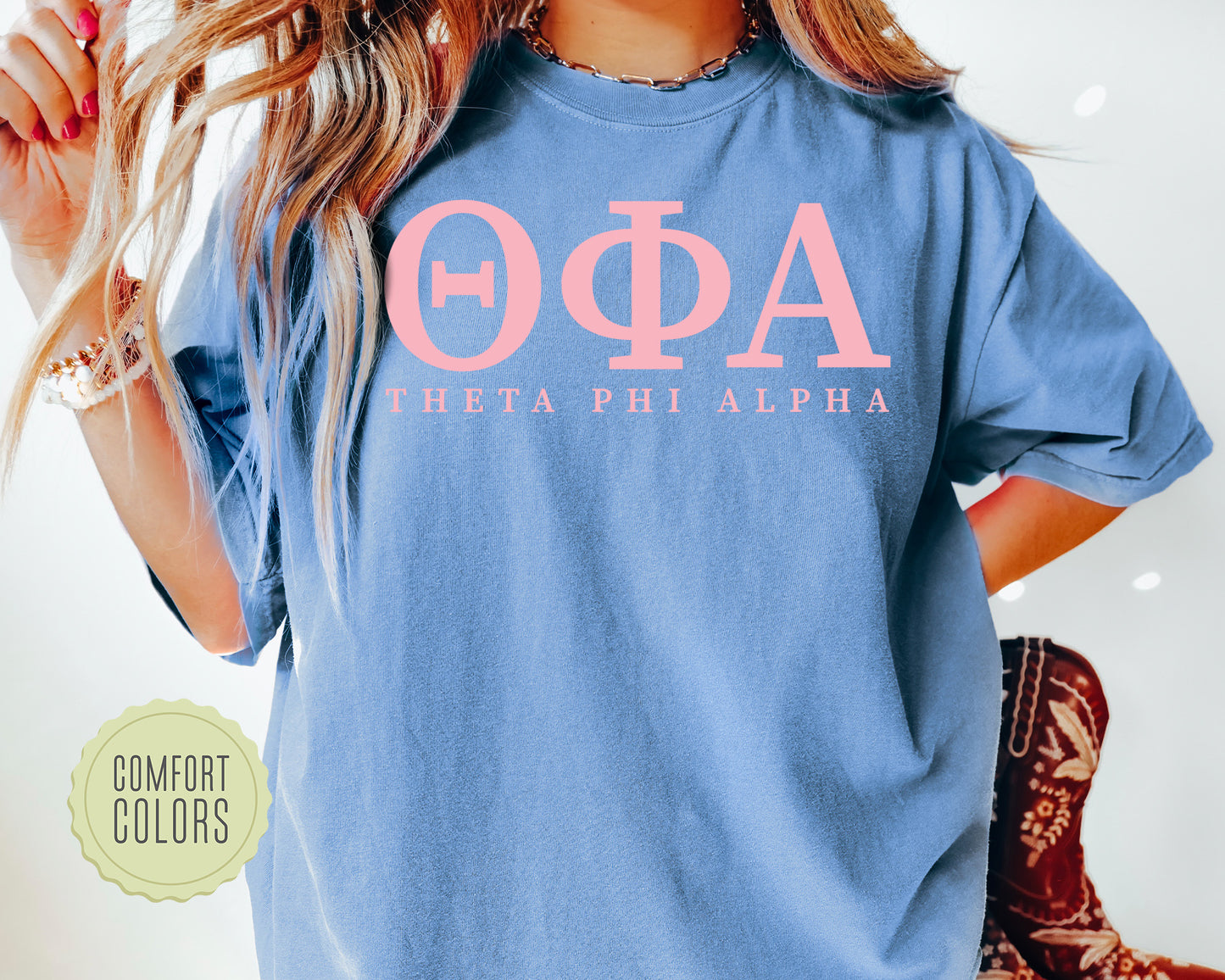 Theta Phi Alpha Everything Pink Comfort Colors Sorority T-shirt _ 334g