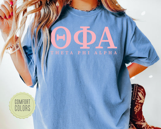Theta Phi Alpha Everything Pink Comfort Colors Sorority T-shirt _ 334g