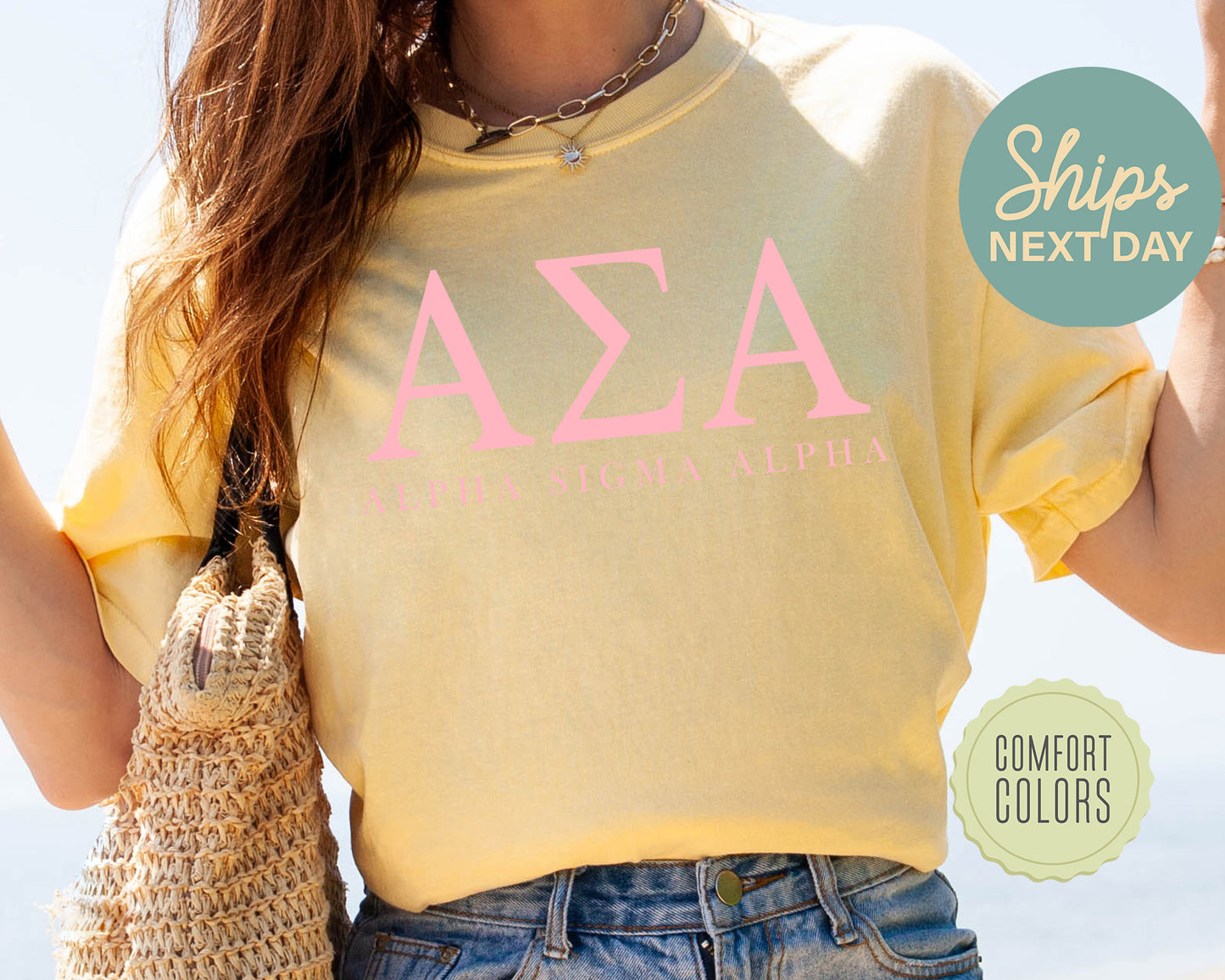 Alpha Sigma Alpha Everything Pink Comfort Colors Sorority T-shirt _ 316g