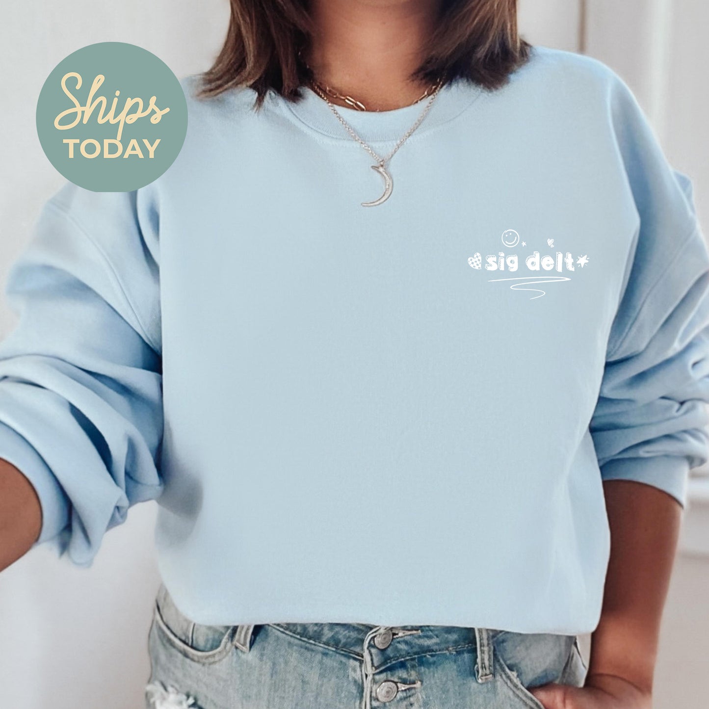 Sigma Delta Tau Fun Letters Sorority Sweatshirt _ 39237g