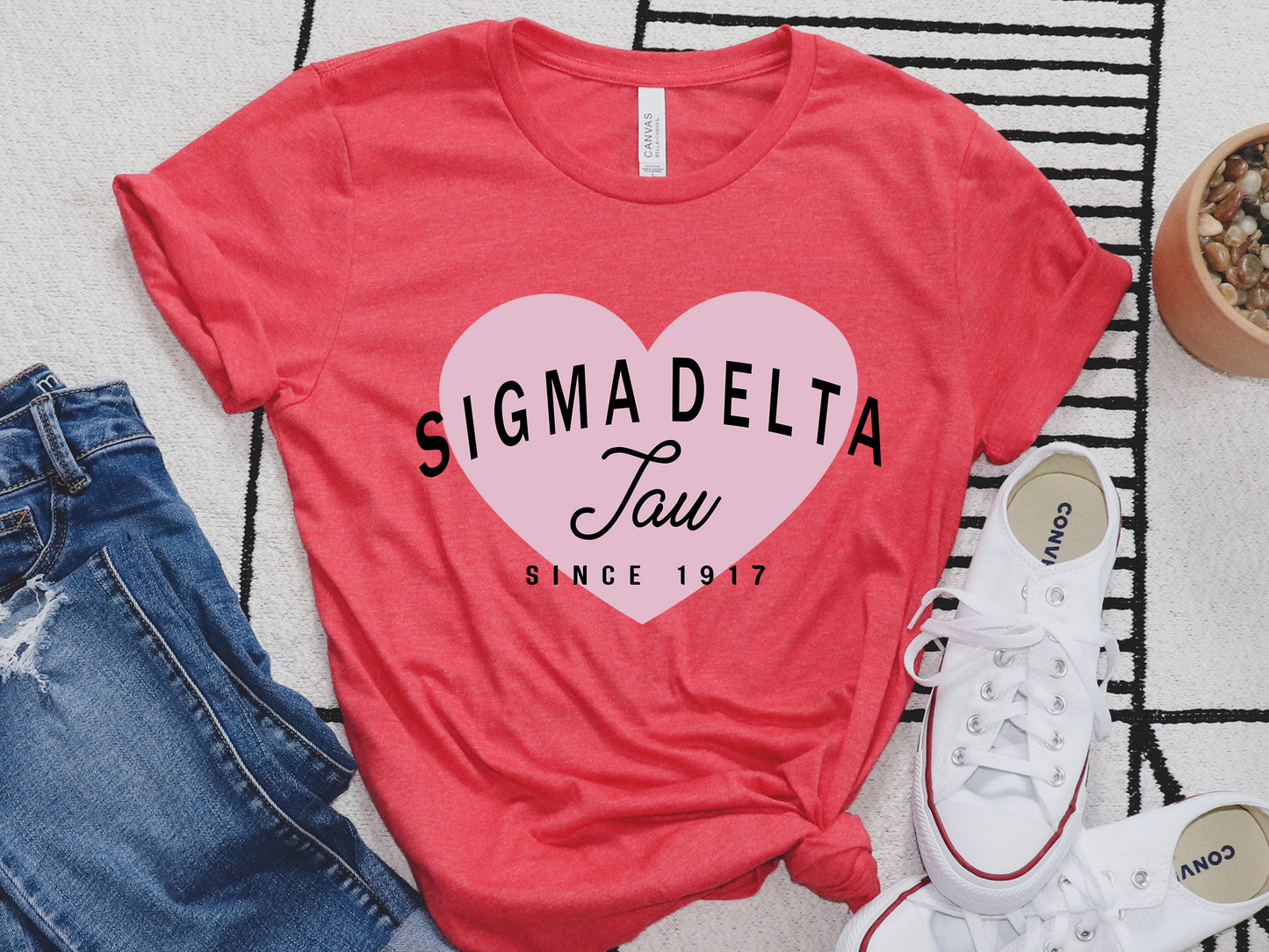 Sigma Delta Tau Pretty in Pink Sorority T-shirt _ 461g
