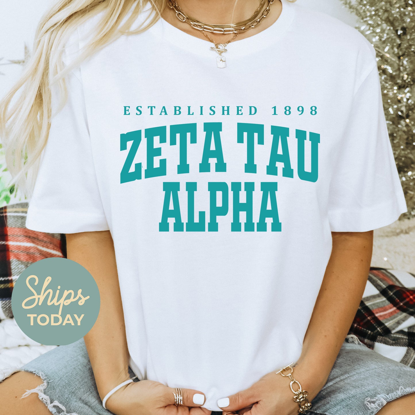 Zeta Tau Alpha Bold Letters Sorority T-shirt _ 35145g