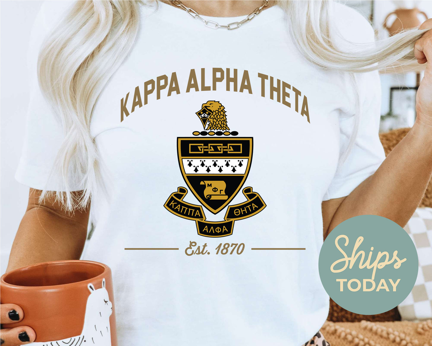 Kappa Alpha Theta Loyalty Crest Sorority T-shirt _ 4435g