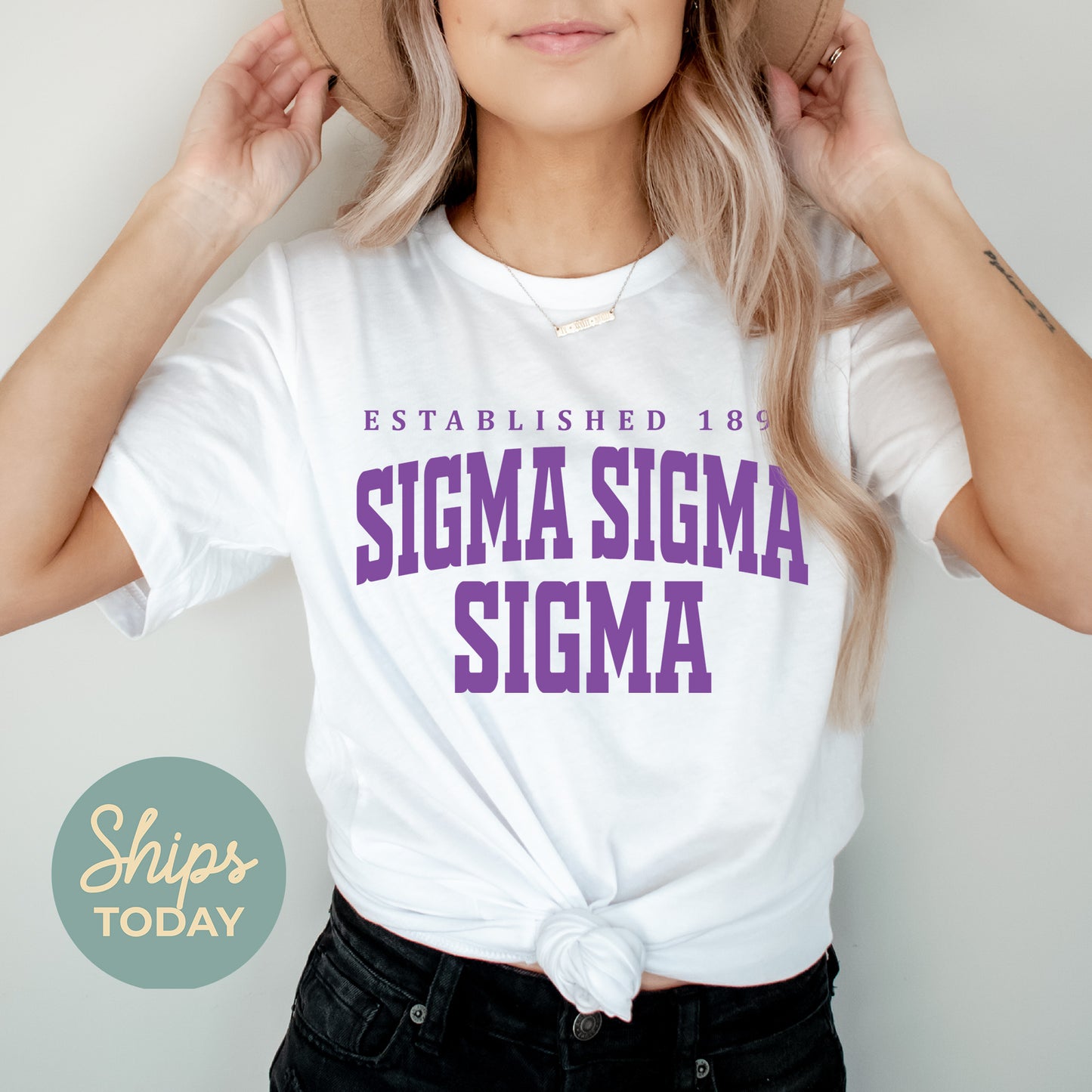 Sigma Sigma Sigma Bold Letters Sorority T-shirt _ 35143g