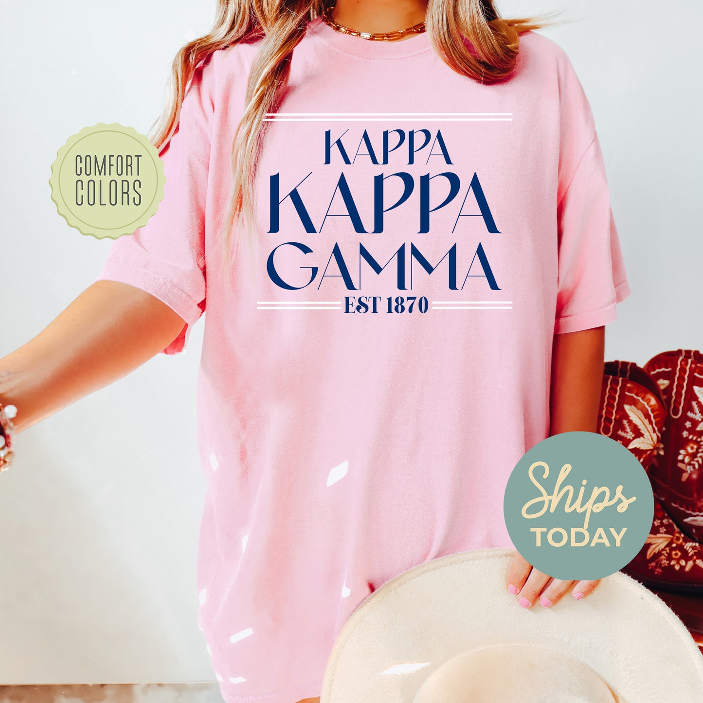 Kappa Kappa Gamma Greek Harmony Comfort Colors Sorority T-shirt _ 34981g