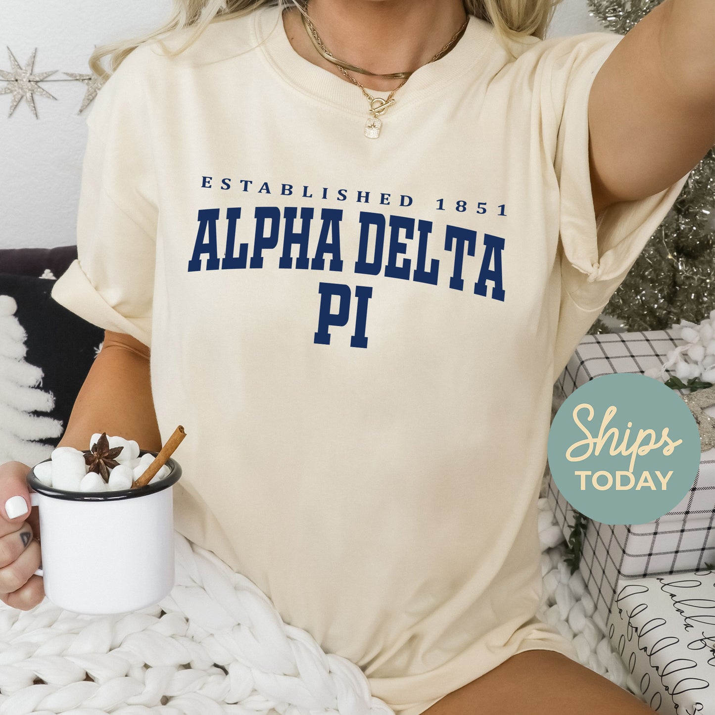 Alpha Delta Pi Bold Letters Sorority T-shirt _ 35121g