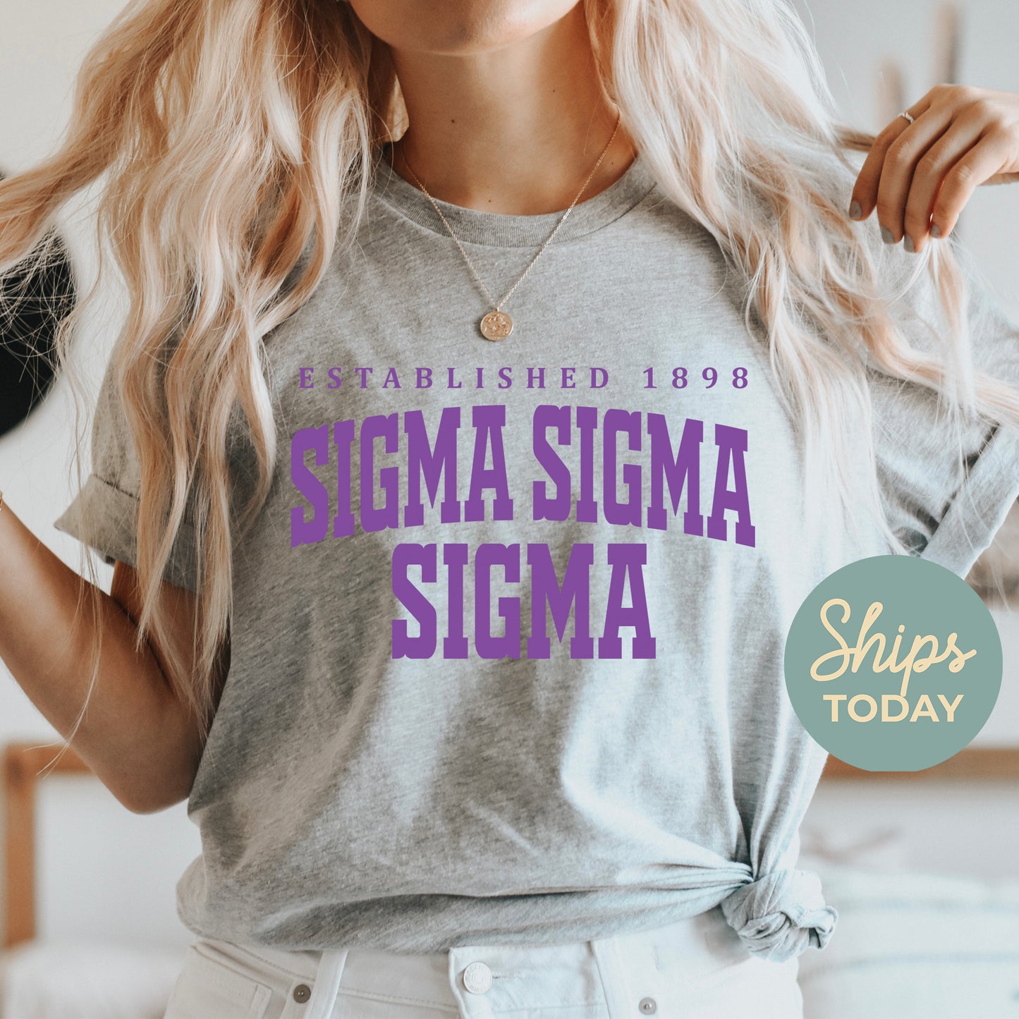 Sigma Sigma Sigma Bold Letters Sorority T-shirt _ 35143g