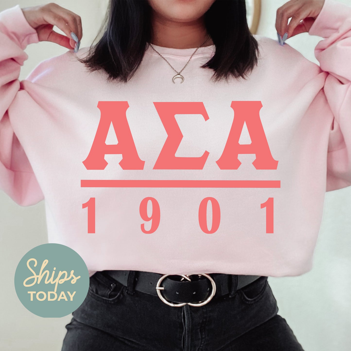Alpha Sigma Alpha Monochromatic Sorority Sweatshirt _ 30849g