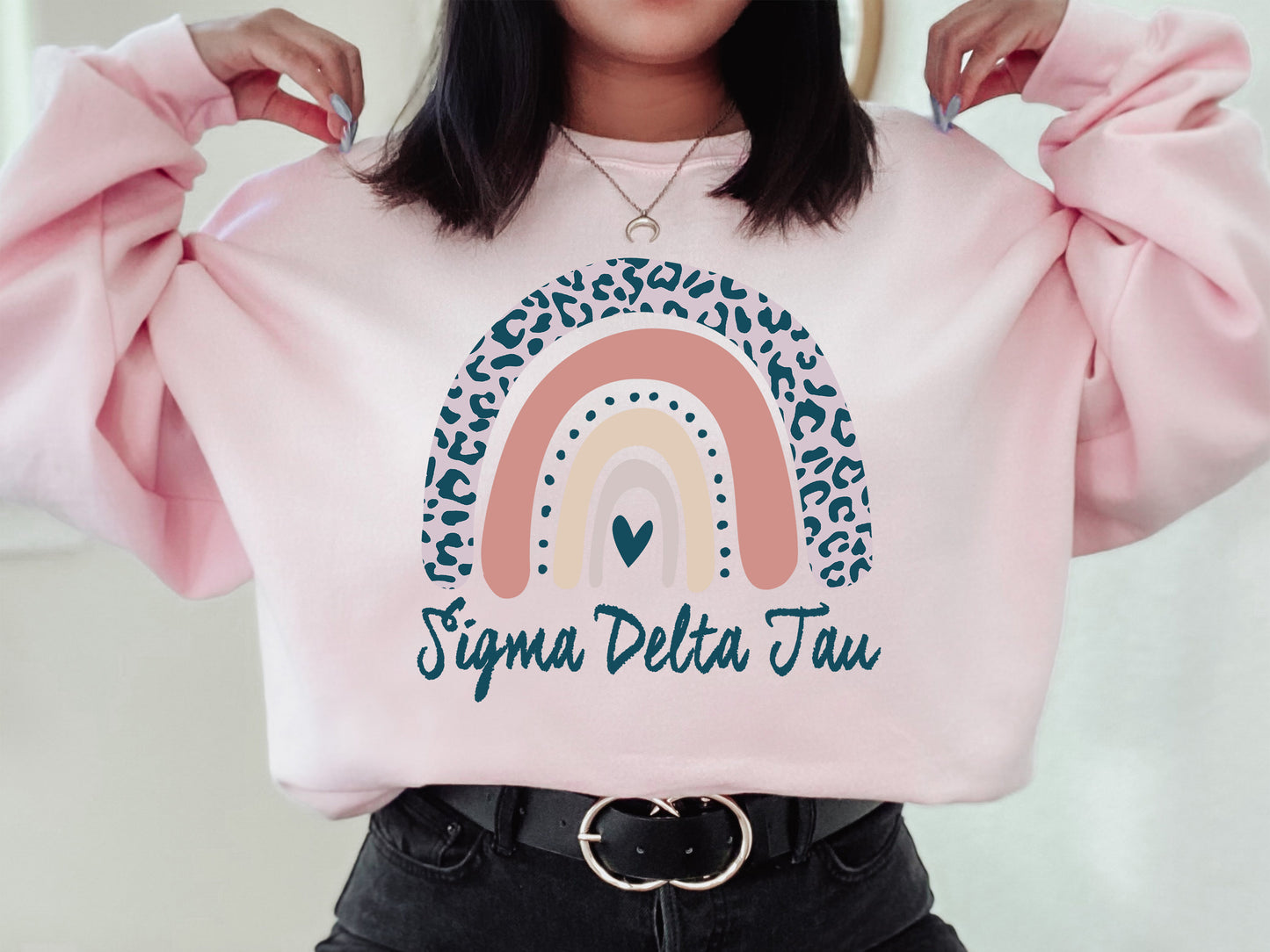 Sigma Delta Tau Greek Rainbow Sorority Sweatshirt _ 2754g
