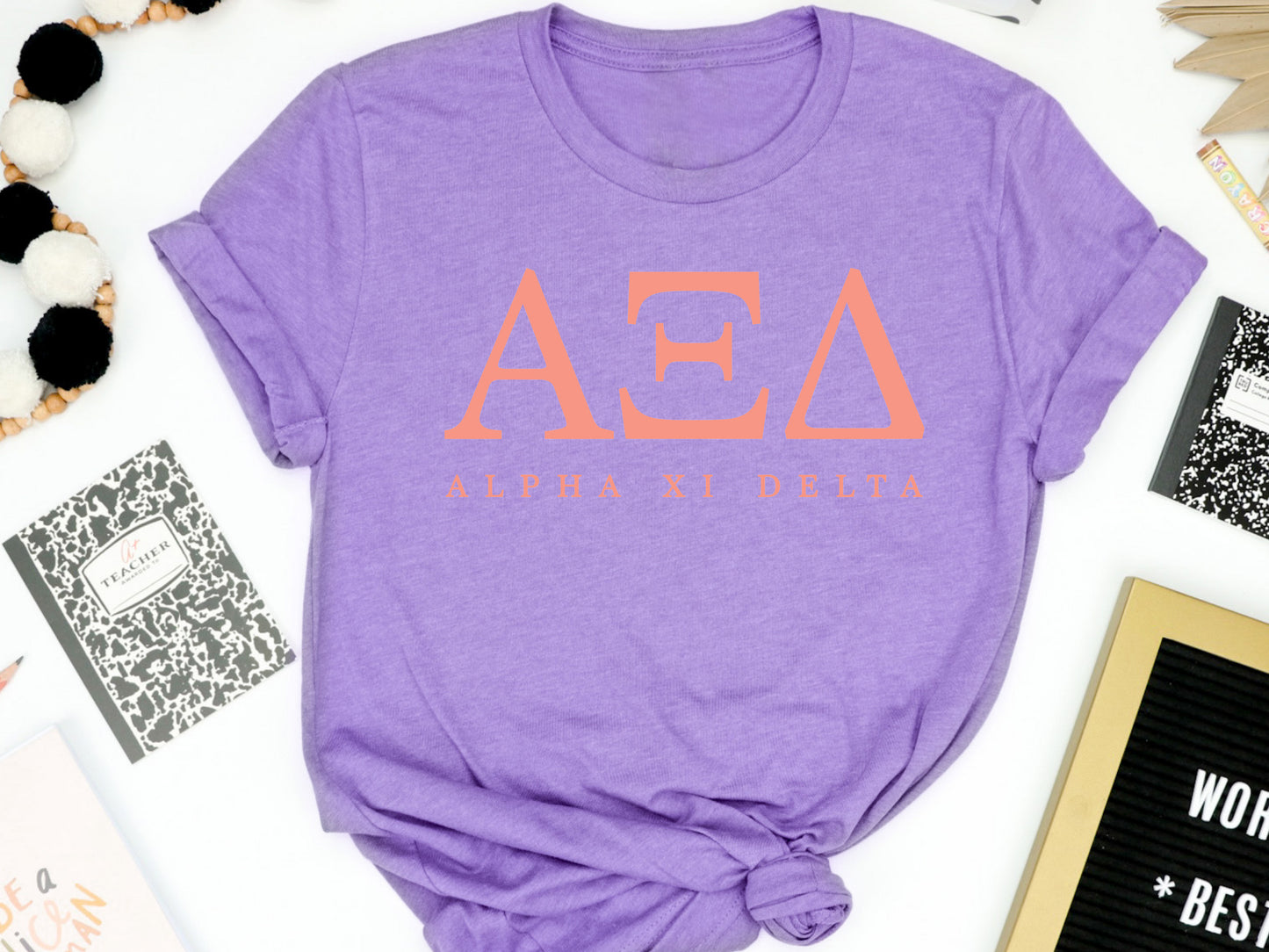 Alpha Xi Delta Pink Personality Sorority T-shirt _ 656g