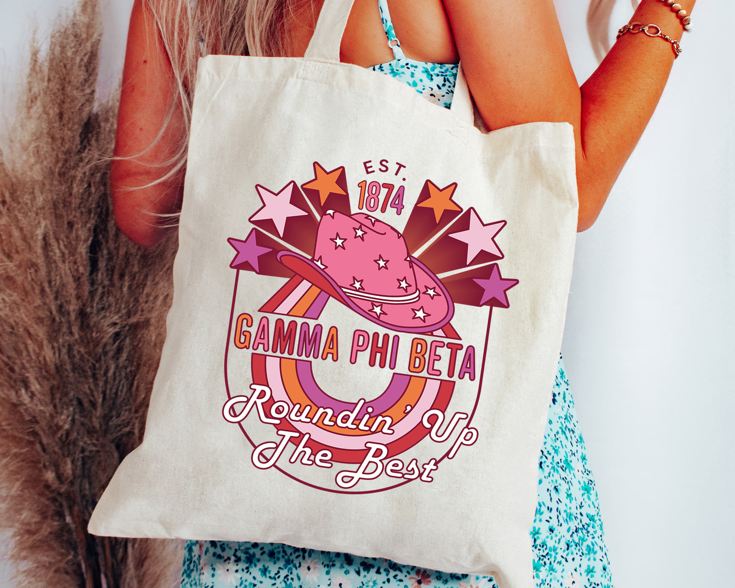 Gamma Phi Beta Roundin' Up the Best Sorority Tote Bag _ 34607g