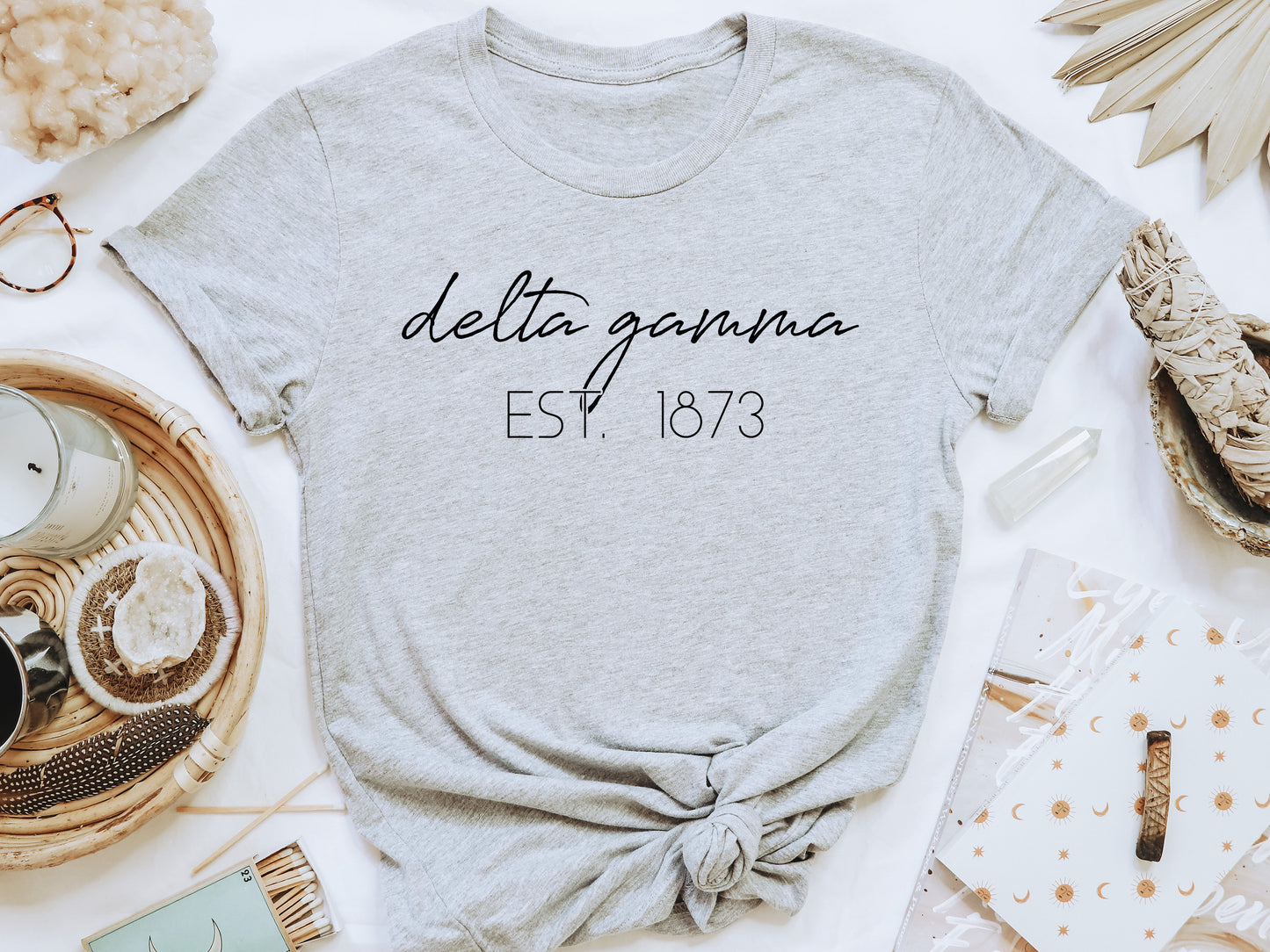 Delta Gamma Black Calligraphy Sorority T-shirt _ 2328g