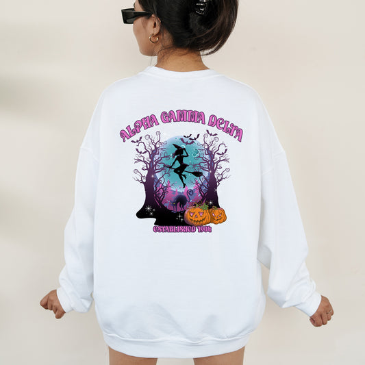 Alpha Gamma Delta Halloween Witch Sorority Sweatshirt _ 36229g