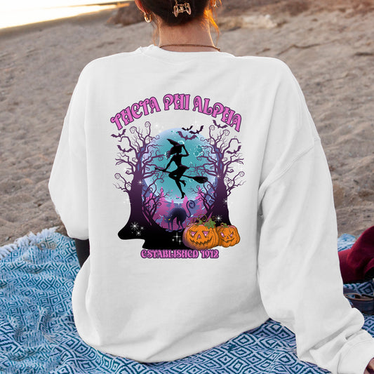 Theta Phi Alpha Halloween Witch Sorority Sweatshirt _ 36250g