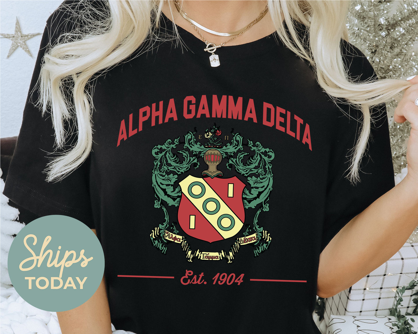 Alpha Gamma Delta Loyalty Crest Sorority T-shirt _ 4423g