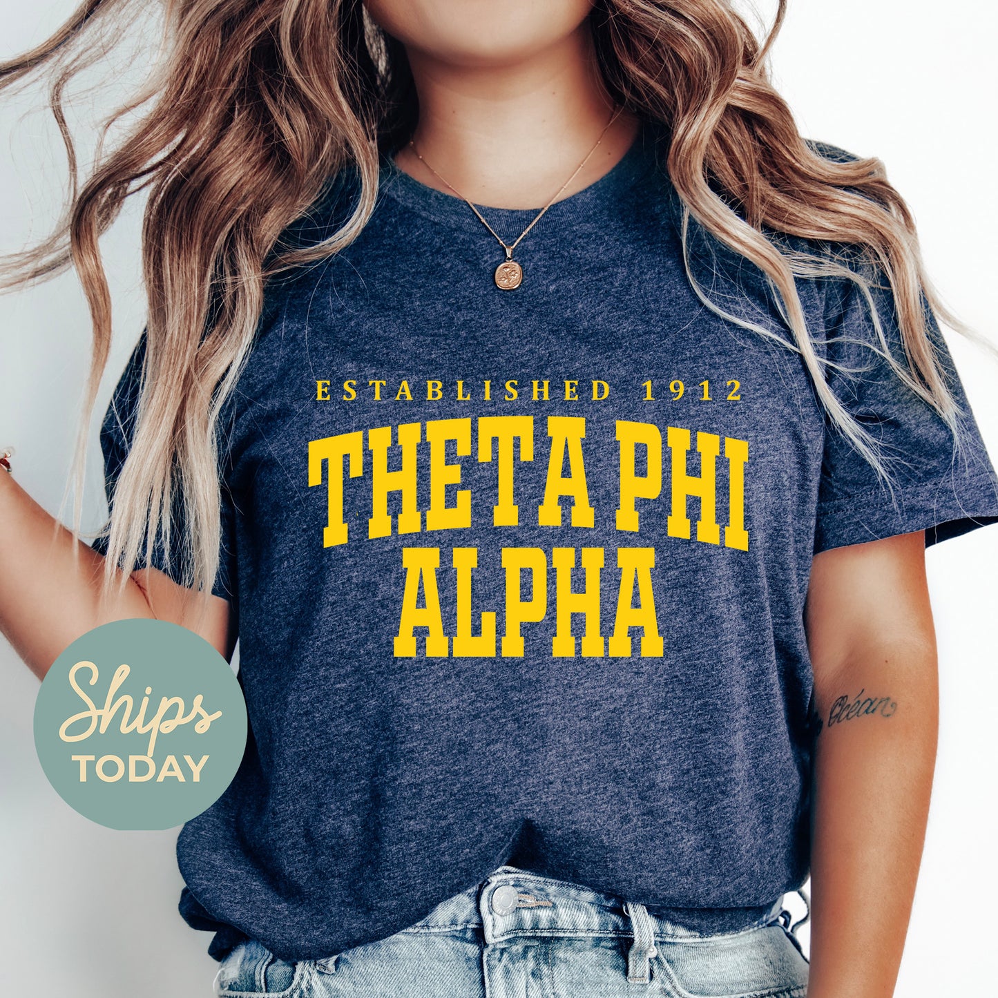 Theta Phi Alpha Bold Letters Sorority T-shirt _ 35144g