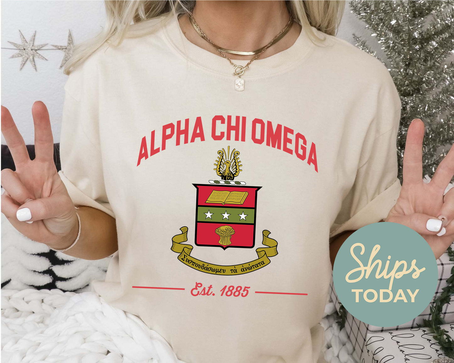 Alpha Chi Omega Loyalty Crest Sorority T-shirt _ 4420g