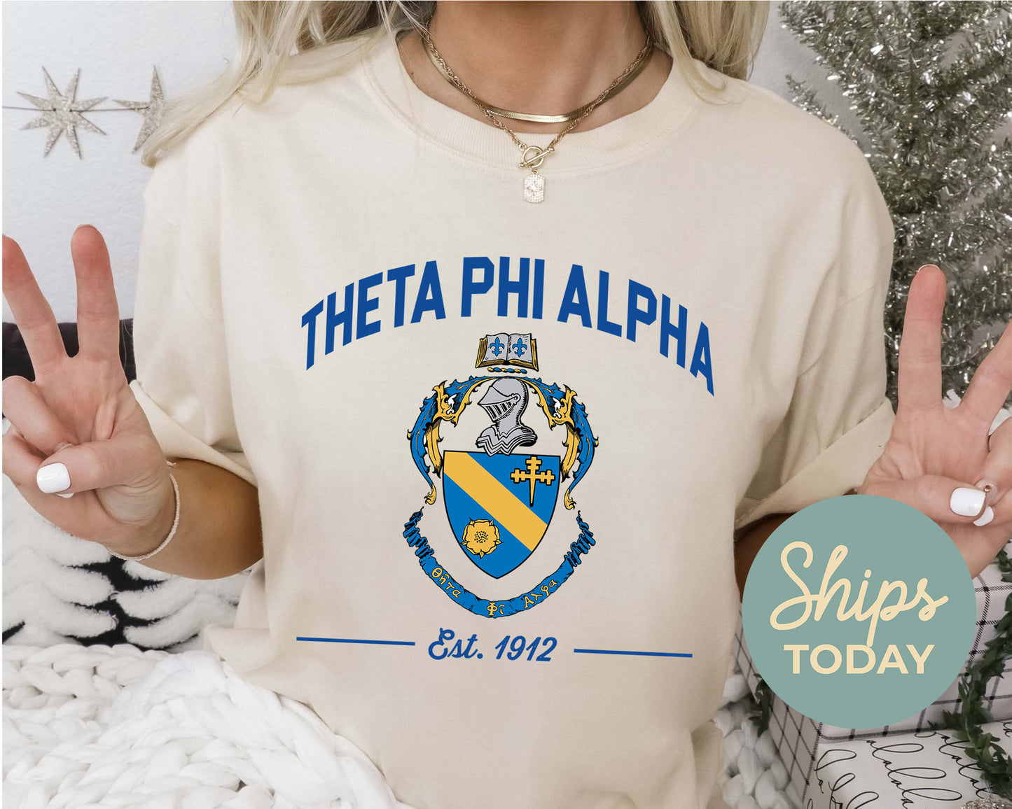 Theta Phi Alpha Loyalty Crest Sorority T-shirt _ 4444g