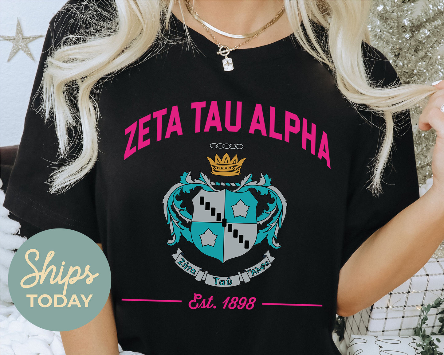 Zeta Tau Alpha Loyalty Crest Sorority T-shirt _ 4445g