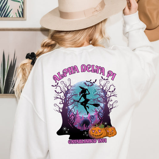 Alpha Delta Pi Halloween Witch Sorority Sweatshirt _ 36227g