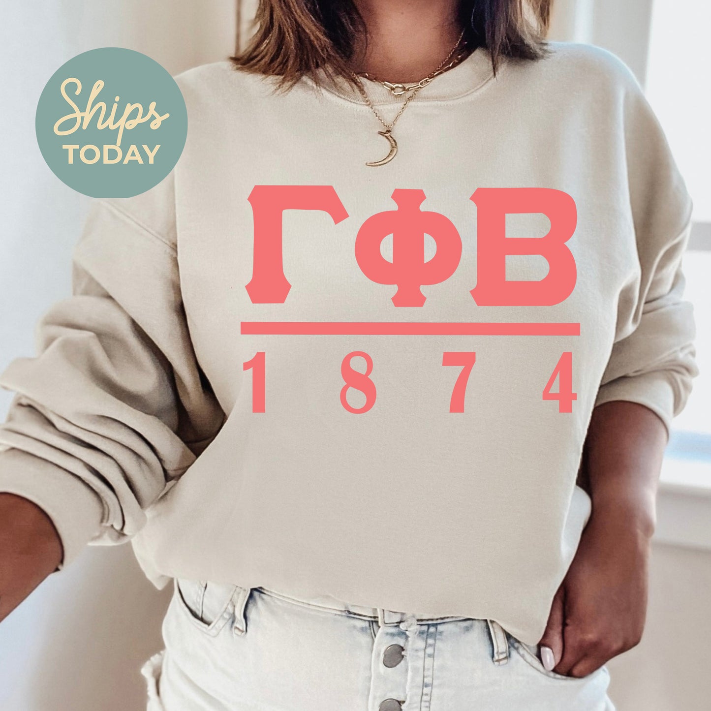 Gamma Phi Beta Monochromatic Sorority Sweatshirt _ 30857g