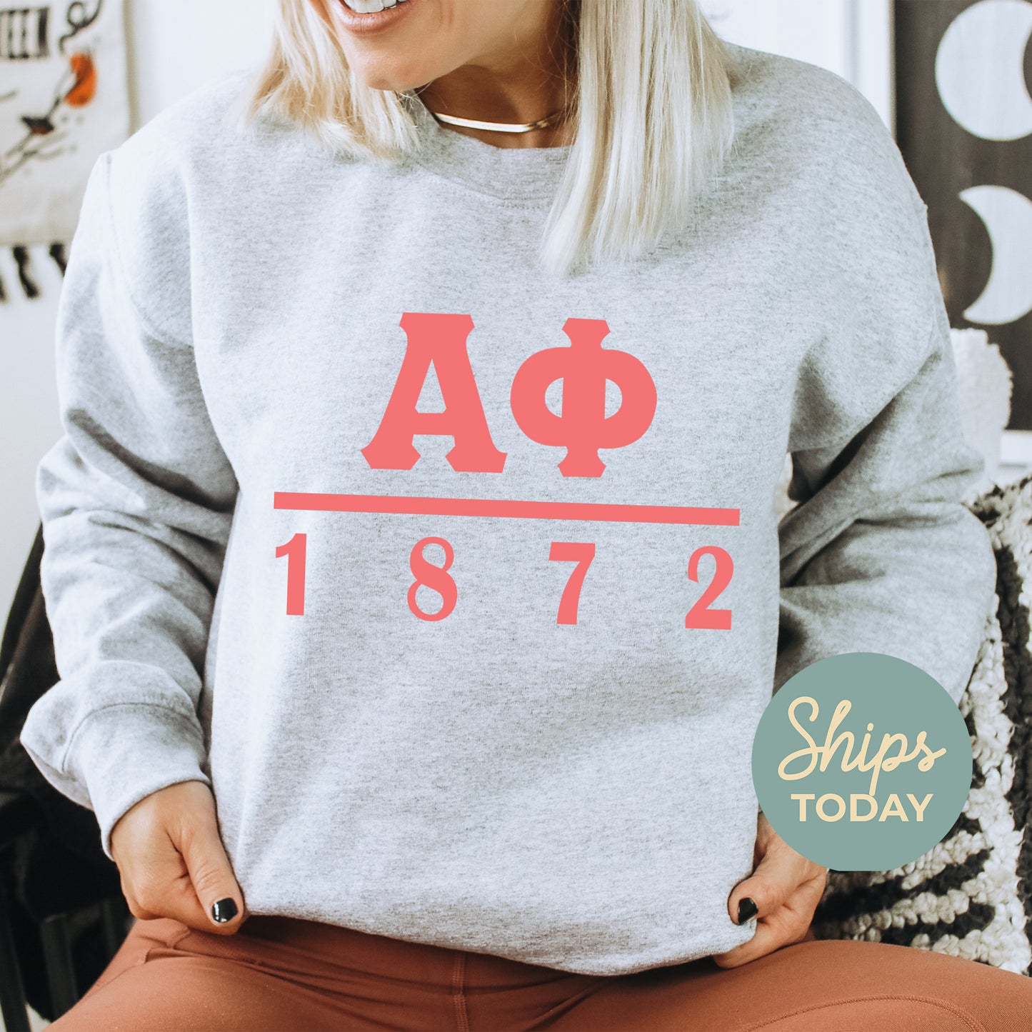 Alpha Phi Monochromatic Sorority Sweatshirt _ 30848g