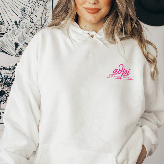 Alpha Delta Pi Classic Pink Sorority Hoodie _ 39087g