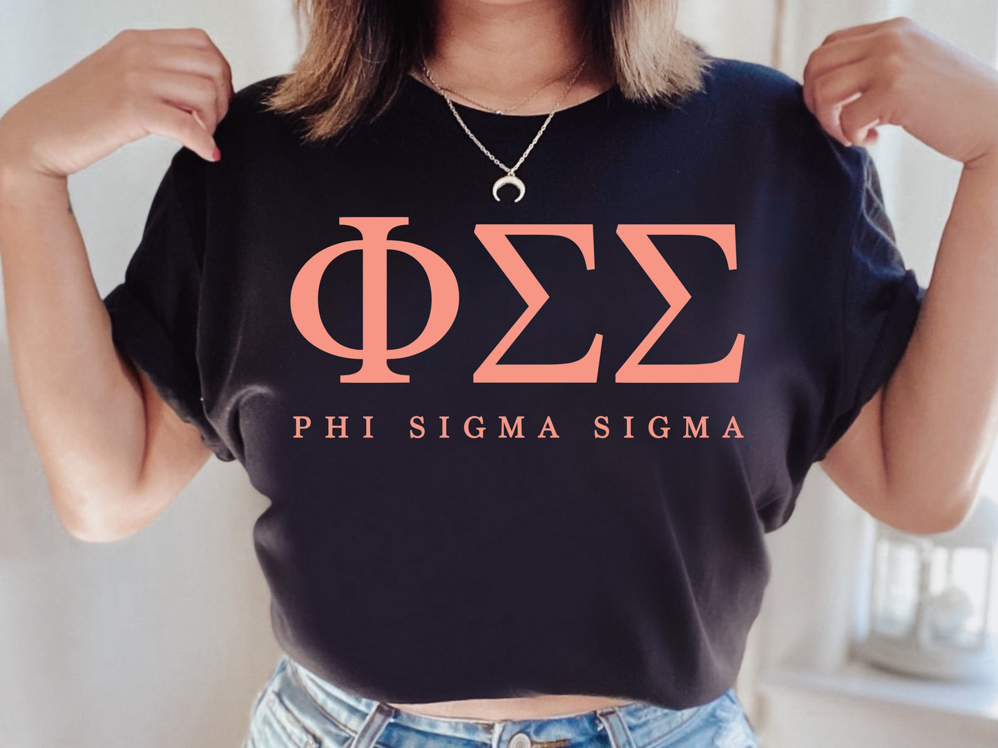 Phi Sigma Sigma Pink Personality Sorority T-shirt _ 667g