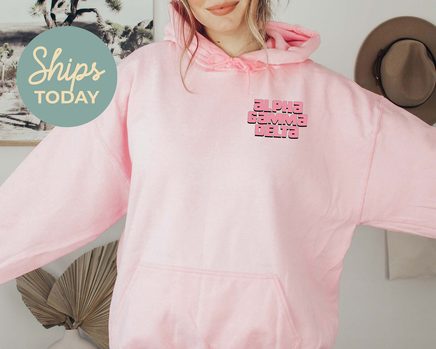 Alpha Gamma Delta Dreamy Garden Sorority Hoodie _ 31819g