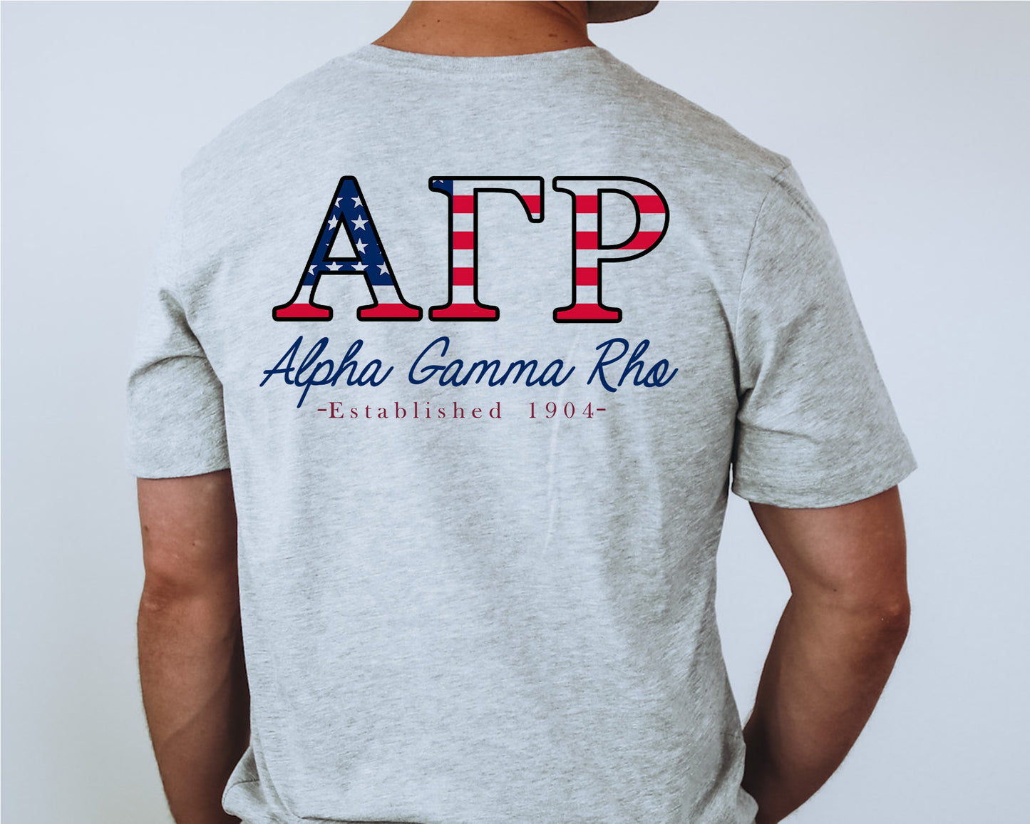 Alpha Gamma Rho USA Flag Letters Fraternity T-shirt _ 33425g