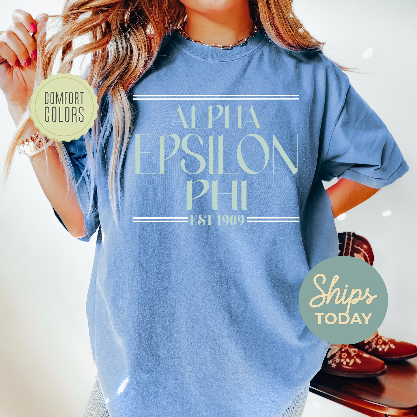 Alpha Epsilon Phi Greek Harmony Comfort Colors Sorority T-shirt _ 34966g