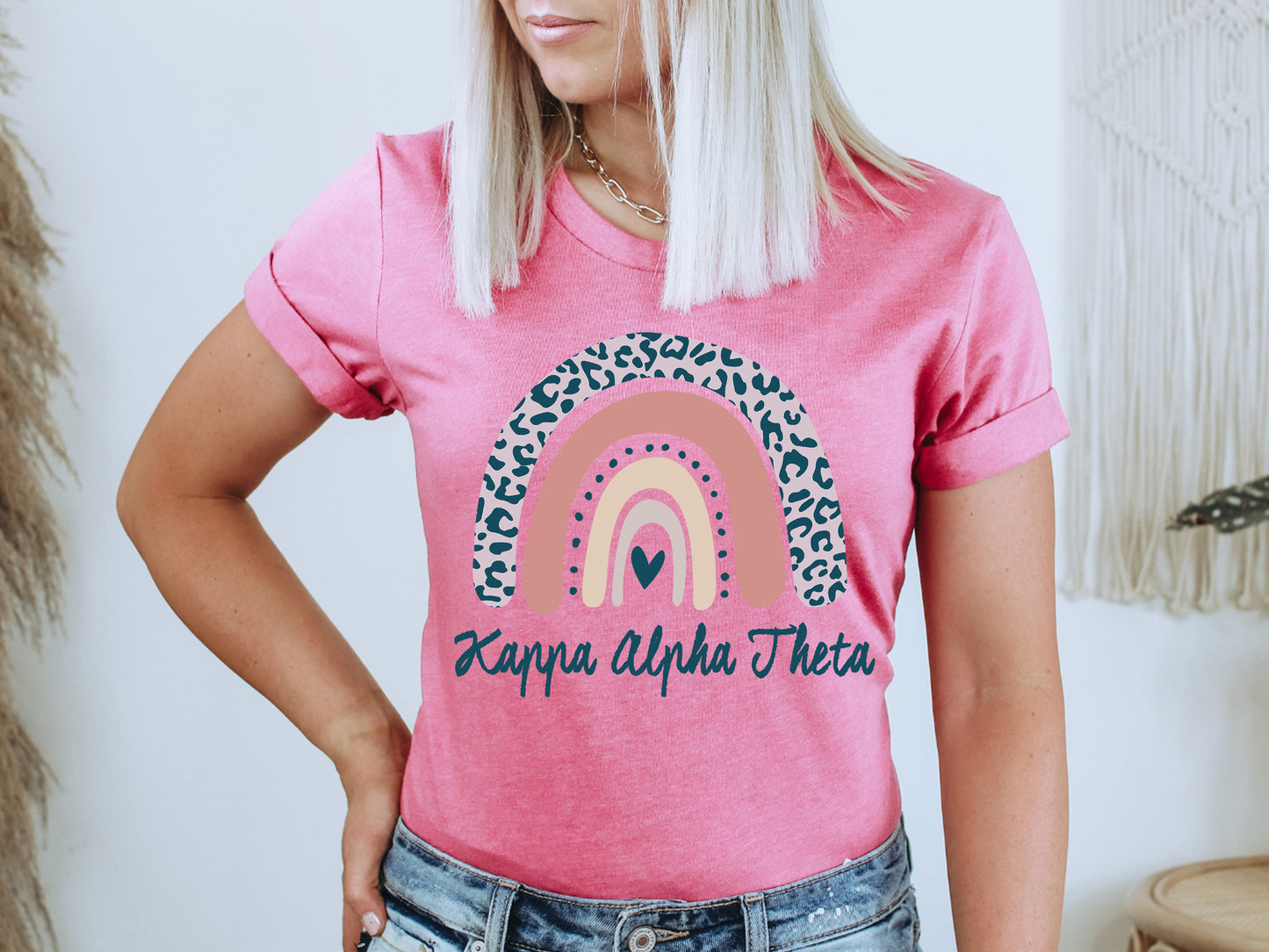 Kappa Alpha Theta Greek Rainbow Sorority T-shirt _ 2748g