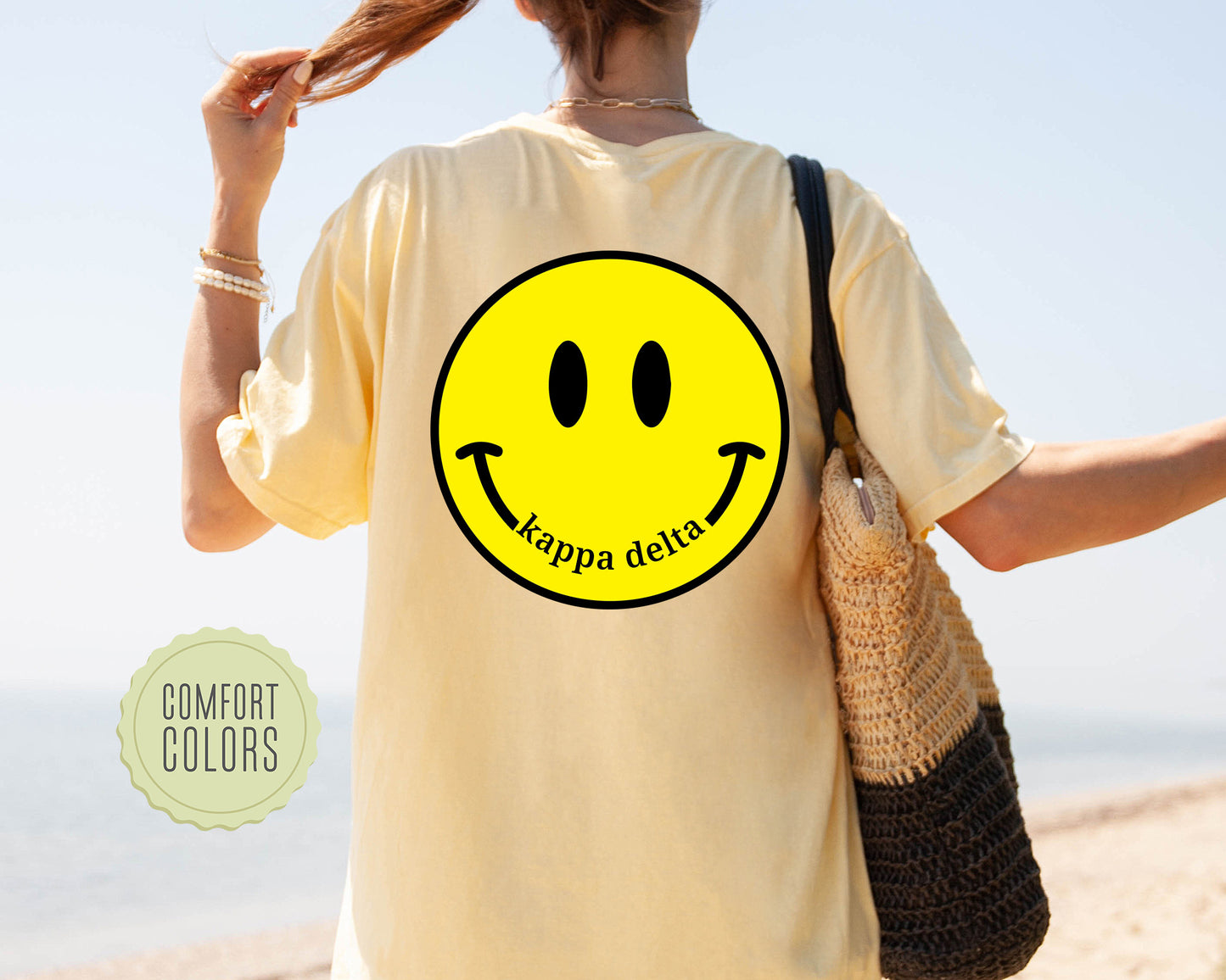 Kappa Delta Smiley Face Comfort Colors Sorority T-shirt _ 32858g